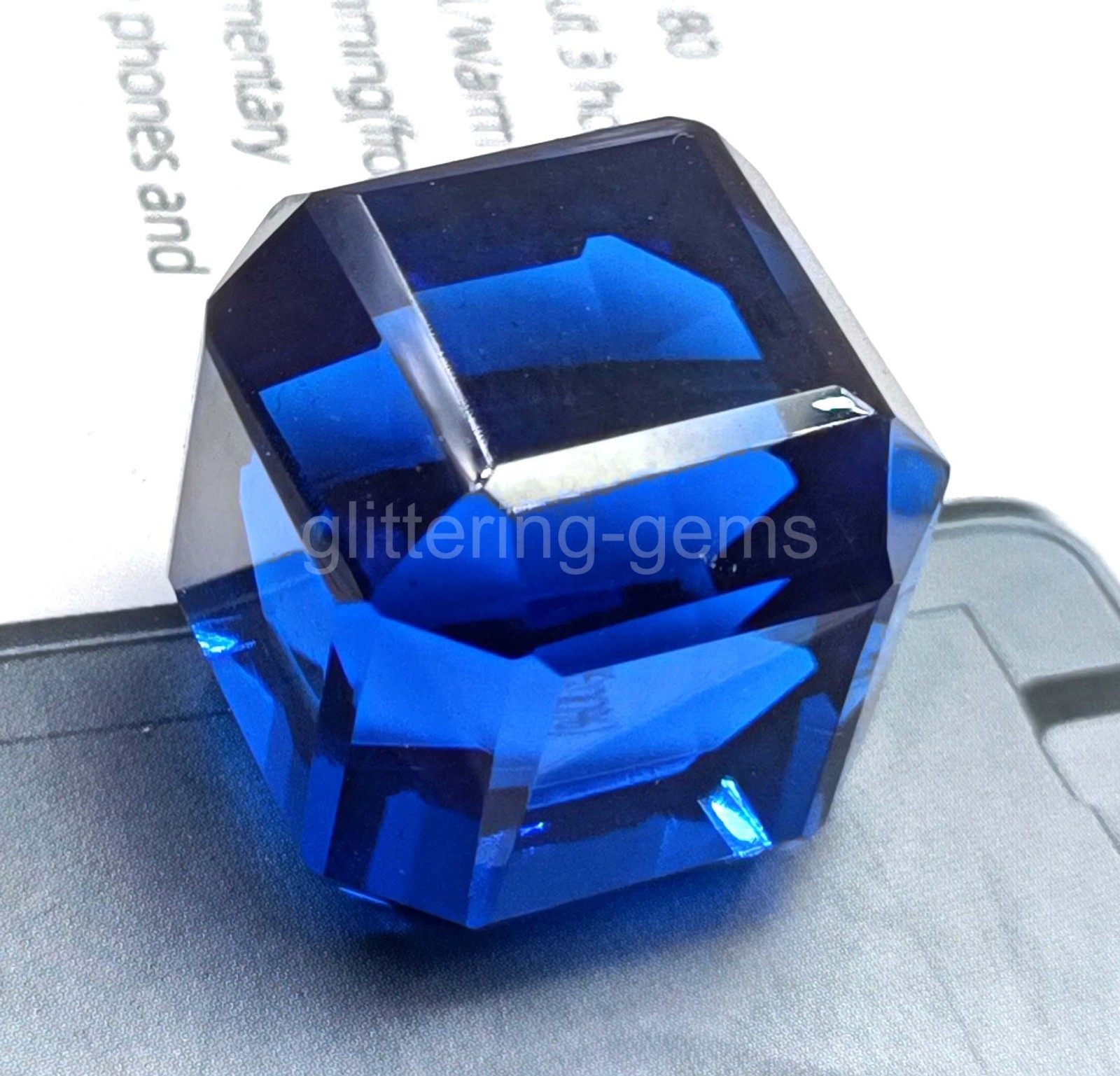 Natural 65.95 Ct Sri Lanka Blue Sapphire Cube Cut | IGL Certified Loose Gem 5JOR