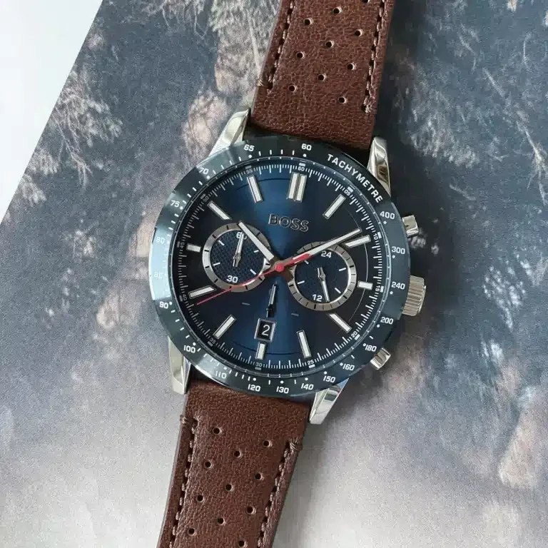 Original Hugo Boss Allure 1513921 Men’s 44mm Chronograph Watch Blue Dial