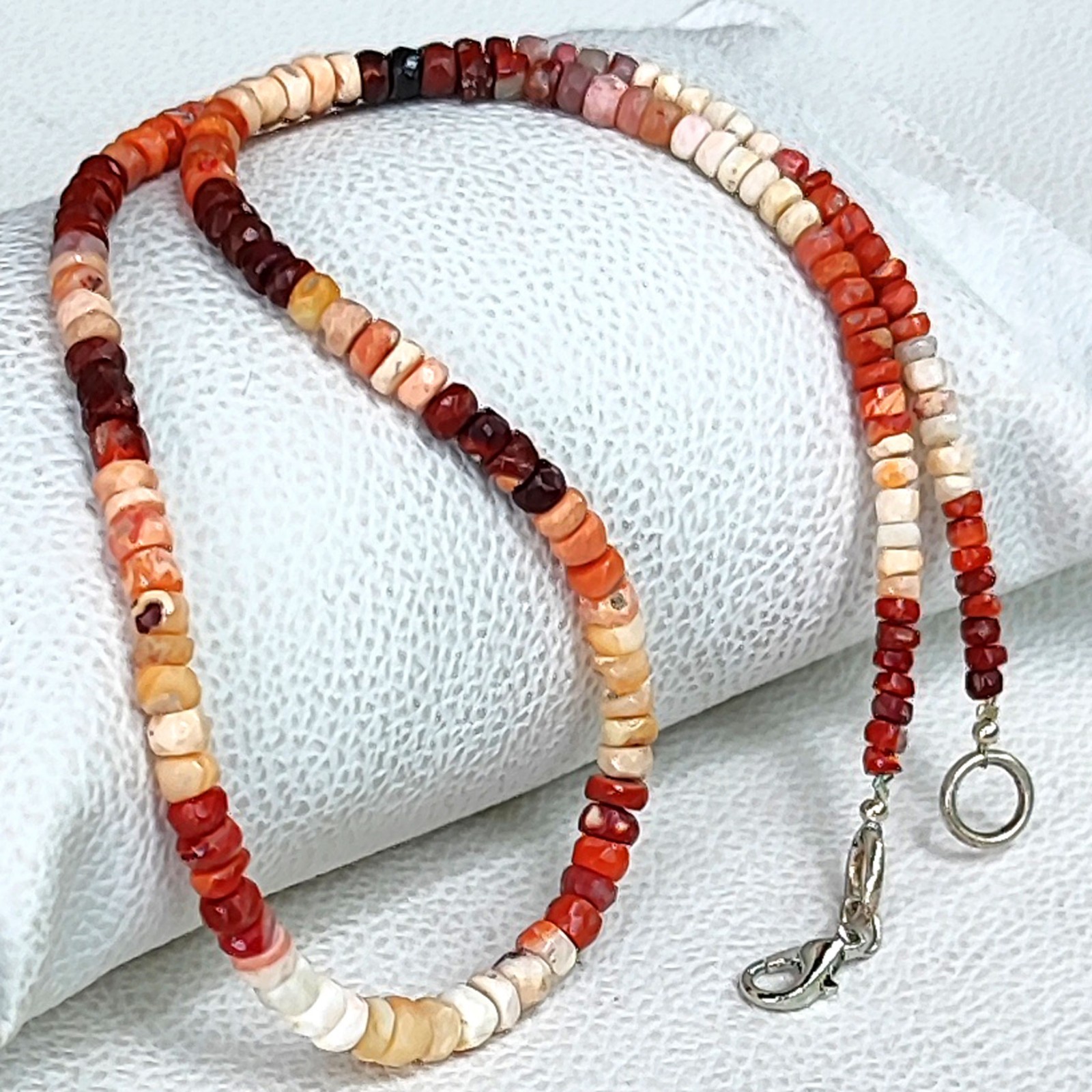 Mexican Orange Fire Opal Gemstone 4-5mm Faceted Rondelle Shape Beads 17″ Gems