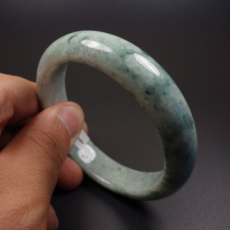 61mm Certified Grade A 100% Natural Green Jadeite Jade Bracelet Bangle Z06991