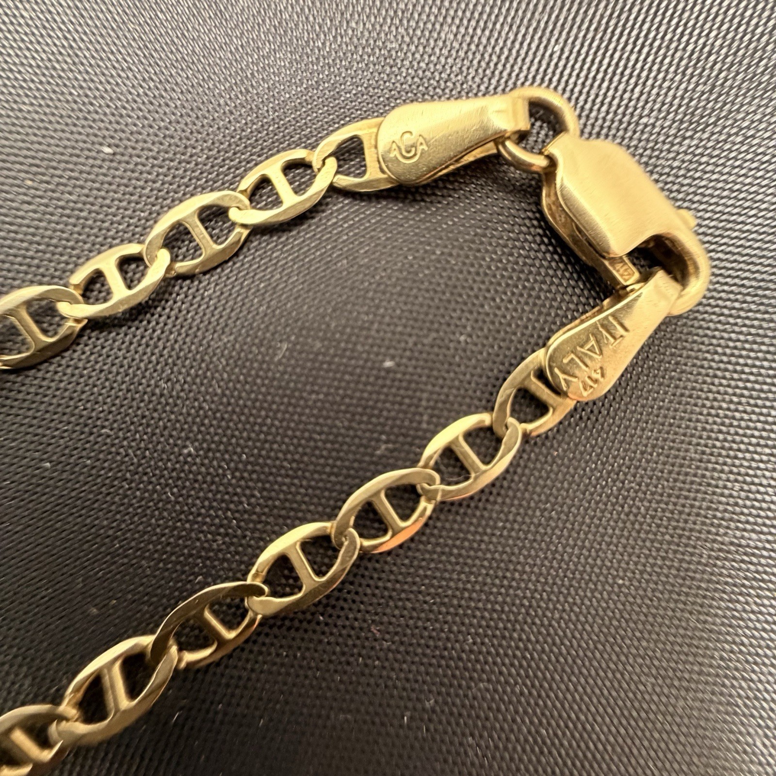 5.06g 10k Anchor Link Yellow Gold Chain Necklace 25.5” Italy ACA 3mm