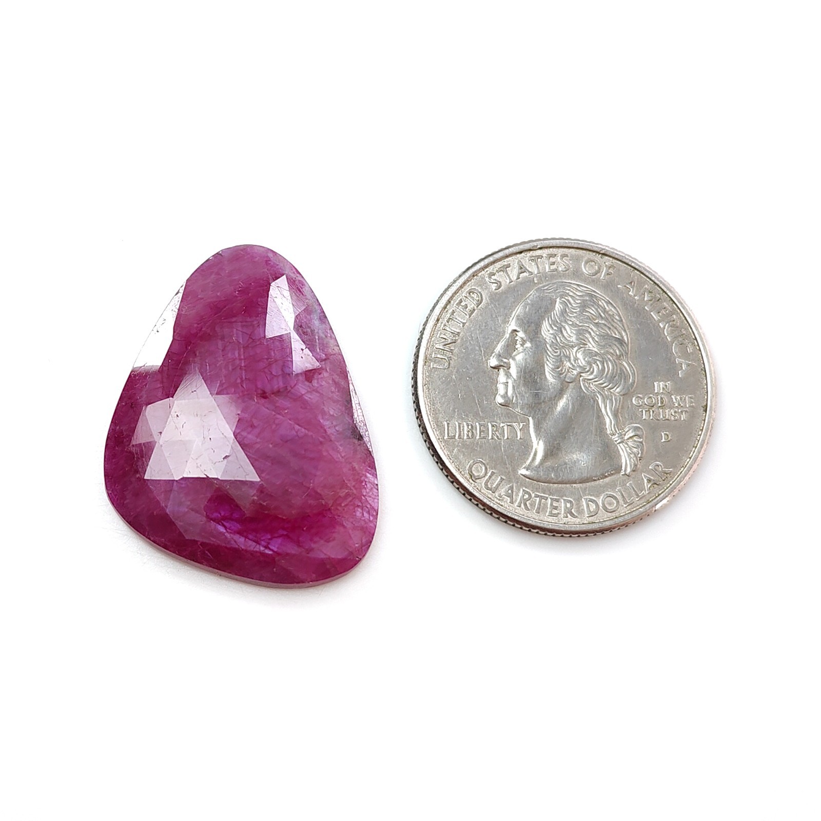 20.50cts Natural Purple Ruby Gemstone Rose Cut Slices Fancy 28*21mm 1pc