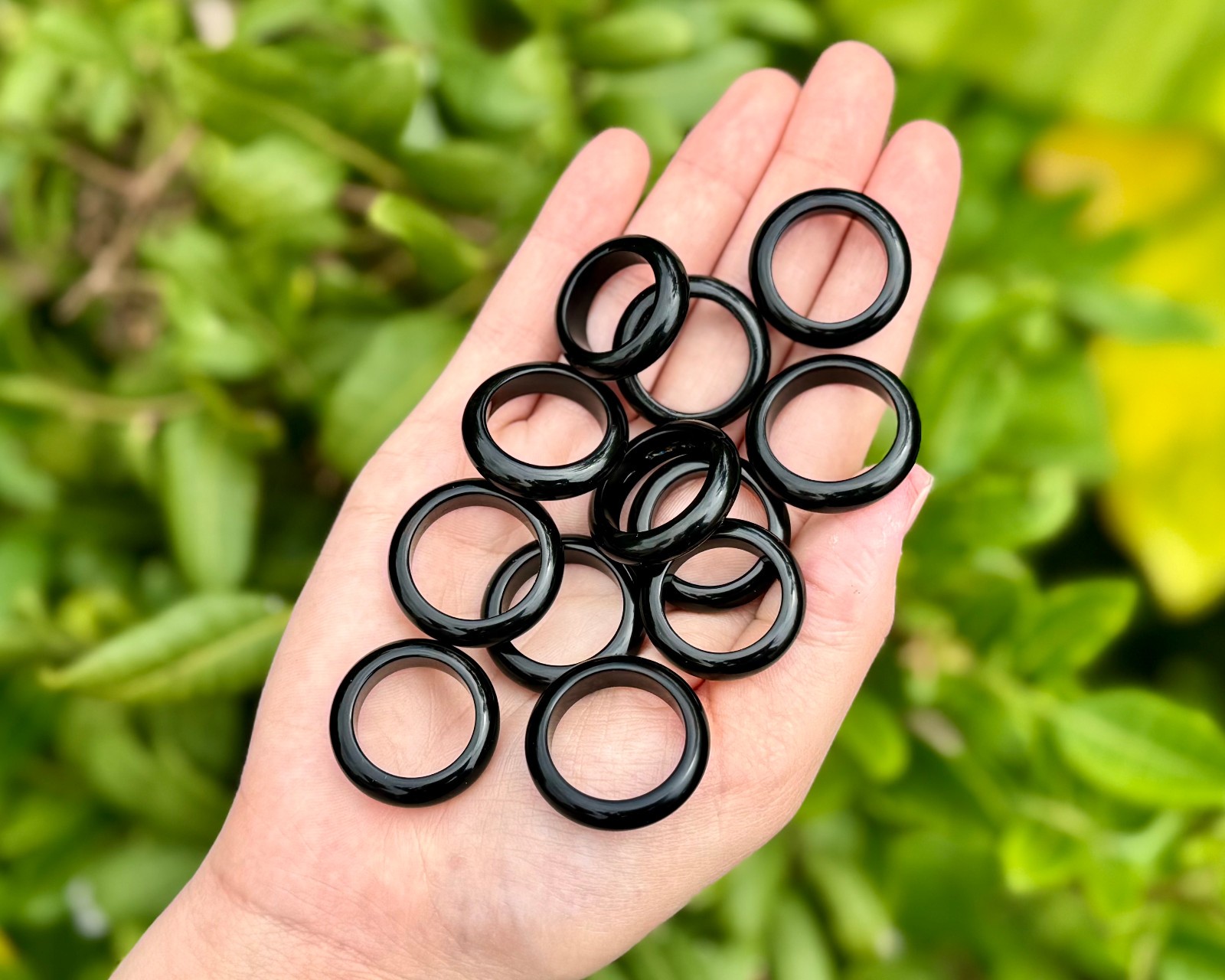 Black Obsidian Ring, Obsidian Gemstone Crystal Jewelry – Choose Size