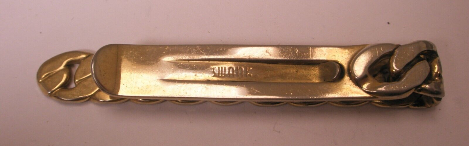 Cuban Link Chain Vintage SWANK LARGE Tie Bar Clip