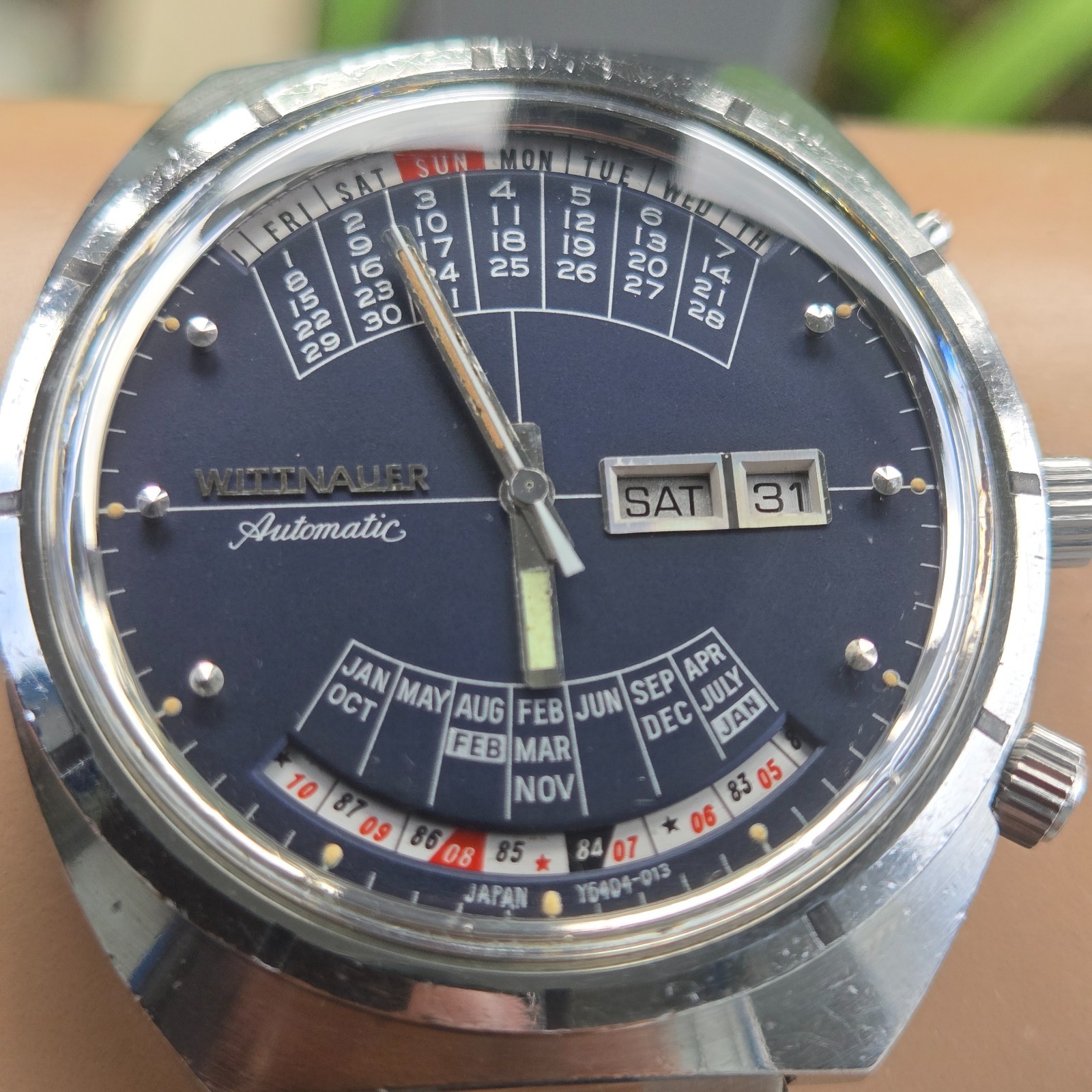 Vintage Wittnauer 2000 Men’s Automatic watch W102 perpetual calendar 1970s