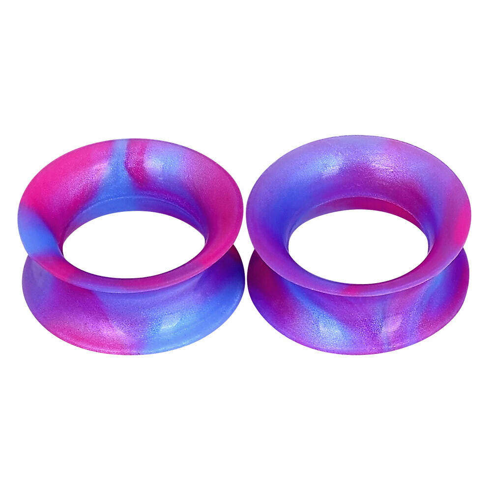36PCS Thin Ear Tunnels Set Silicone Ear Gauges Kit Soft Ear Plugs Double Flared