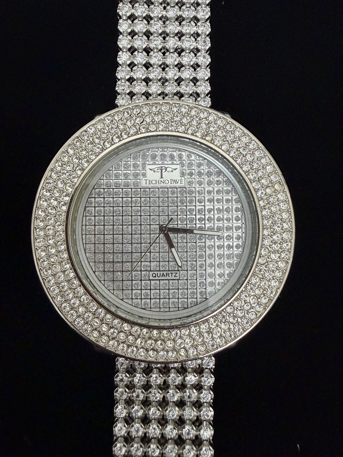 Stainless Steel Techno Pave Iced Out Men’s Watch