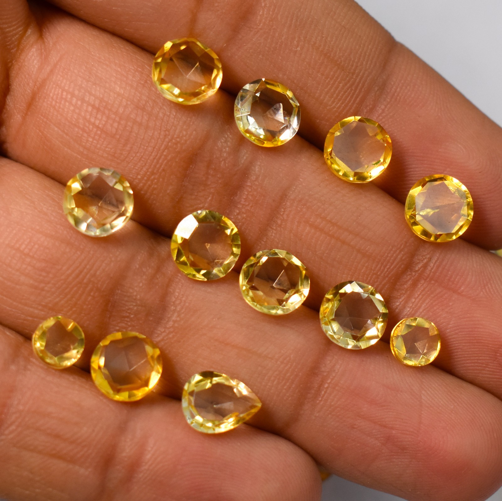 Natural Citrine Almonds Shape Checker Briolette Cut Loose Gemstone 10X10X5 mm