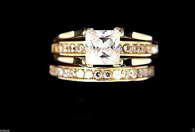 1.3Ct Princess Cut AAA Cubic Zircon CZ Gp Wedding Set 5 6 7 8 9 10 11 Tk0W384
