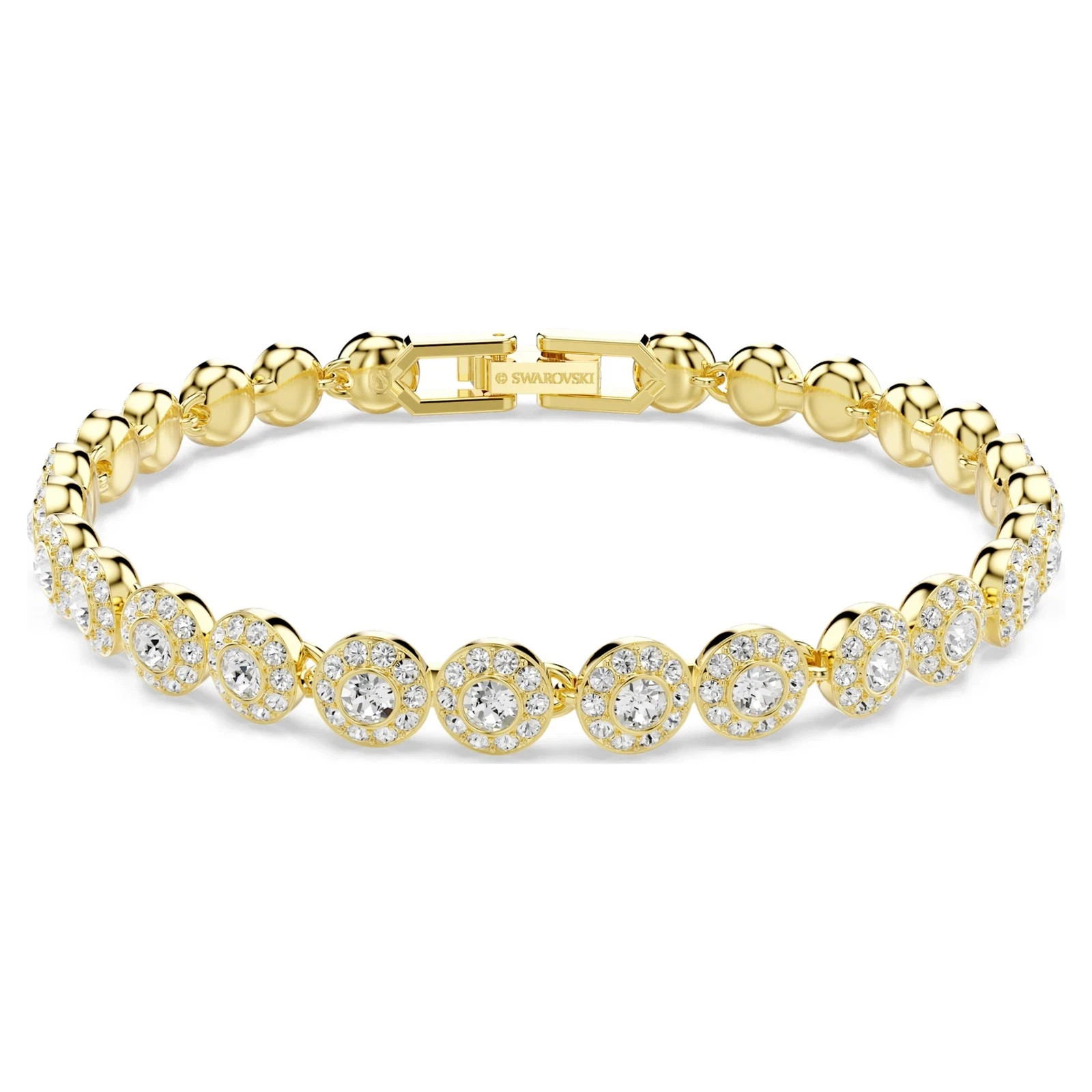 Swarovski Una Angelic Set Necklace Bracelet Round Cut Gold-Tone 5720506 *NEW*