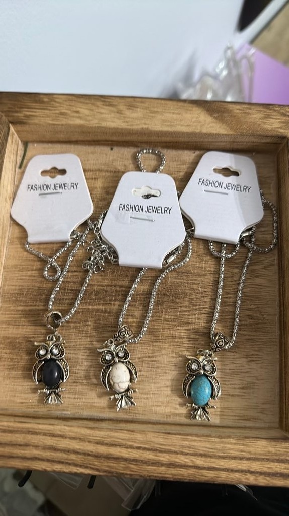 Set of Three Owl Pendant Fashion Necklaces