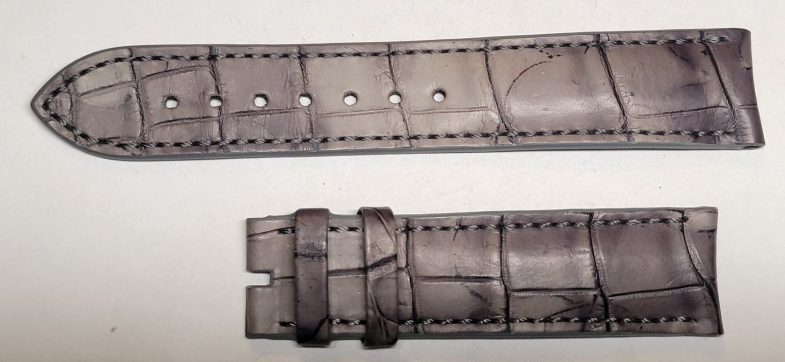 Authentic H. Moser & Cie Gray Leather Watch Strap 20/18 mm, 74 + 115mm OEM