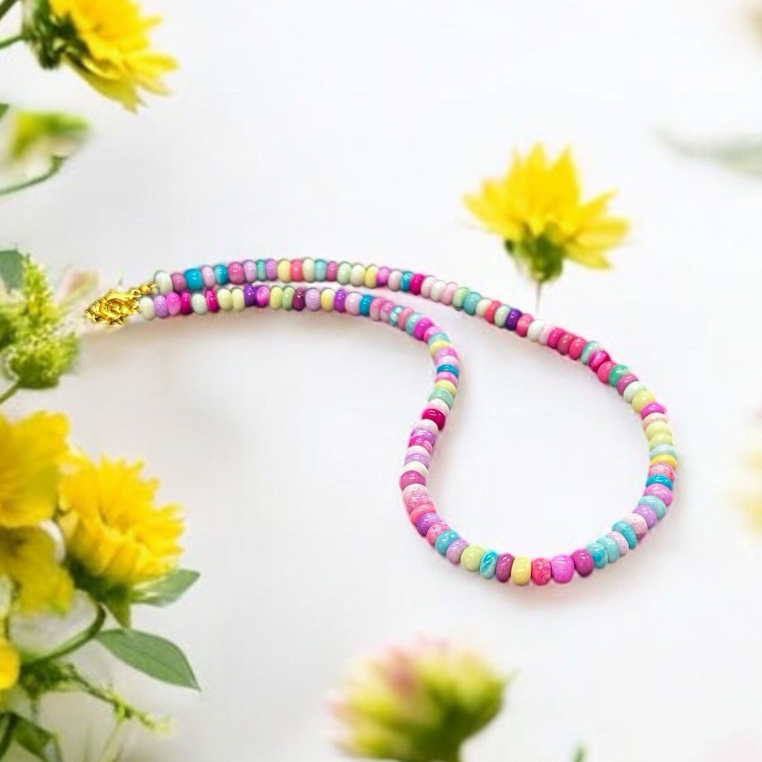 Natural Pink Candy Opal Smooth Roundelle shape beads, size 5-6 mm / 16″ Long