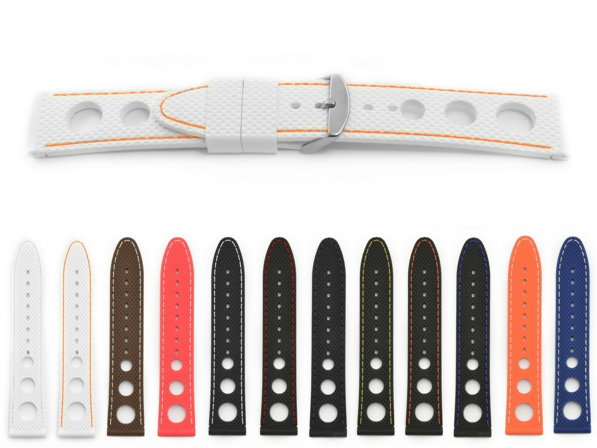 WATCH STRAP SILICON RUBBER TRAVELLER RALLY WATERPROOF 18 , 20, 22, 24MM US