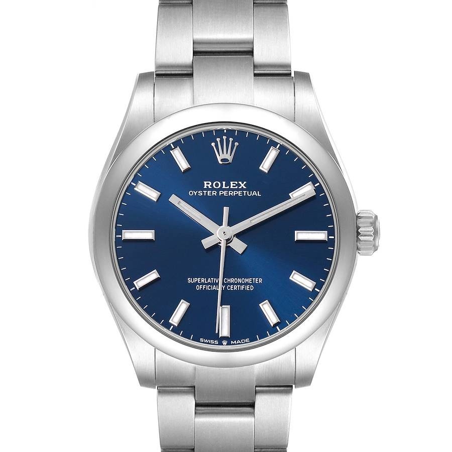 Rolex Oyster Perpetual 277200 Blue Baton Dial Oyster Steel 31mm Women’s Watch