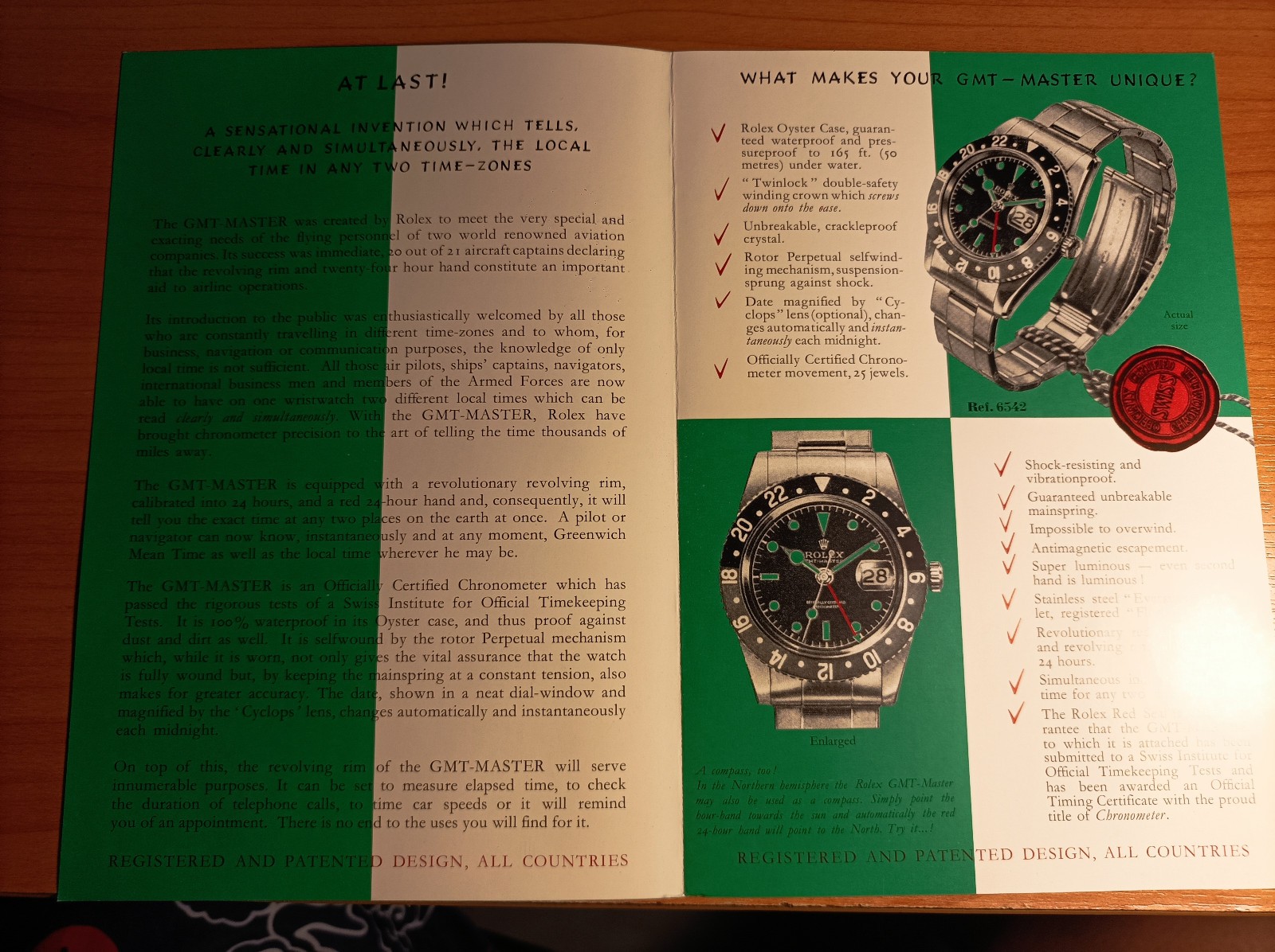 Rolex GMT-Master Leaflet english year 1958 in good conditions