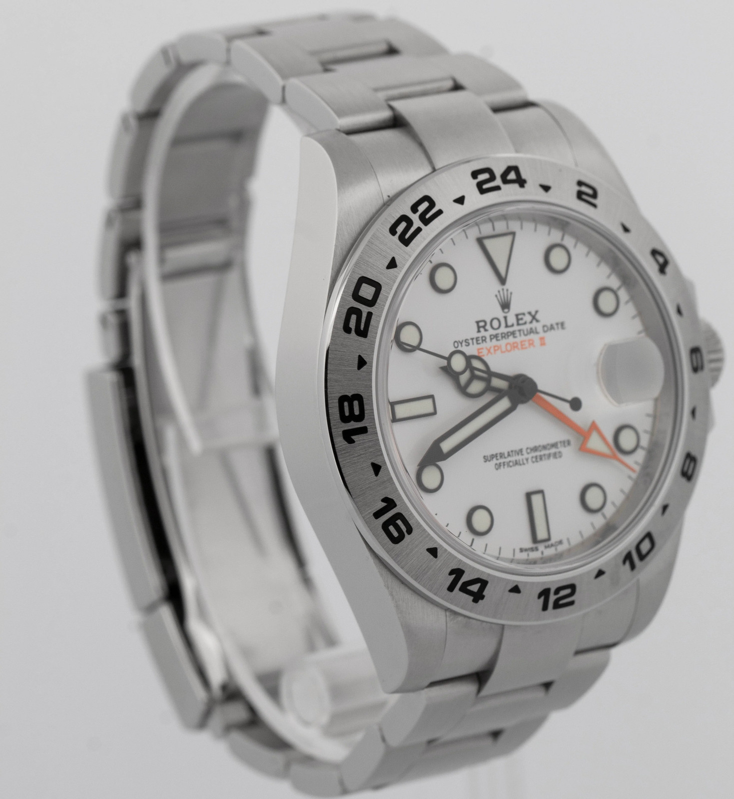 UNPOLISHED 2018 PAPERS Rolex Explorer II WHITE Steel 42mm 216570 Watch BOX