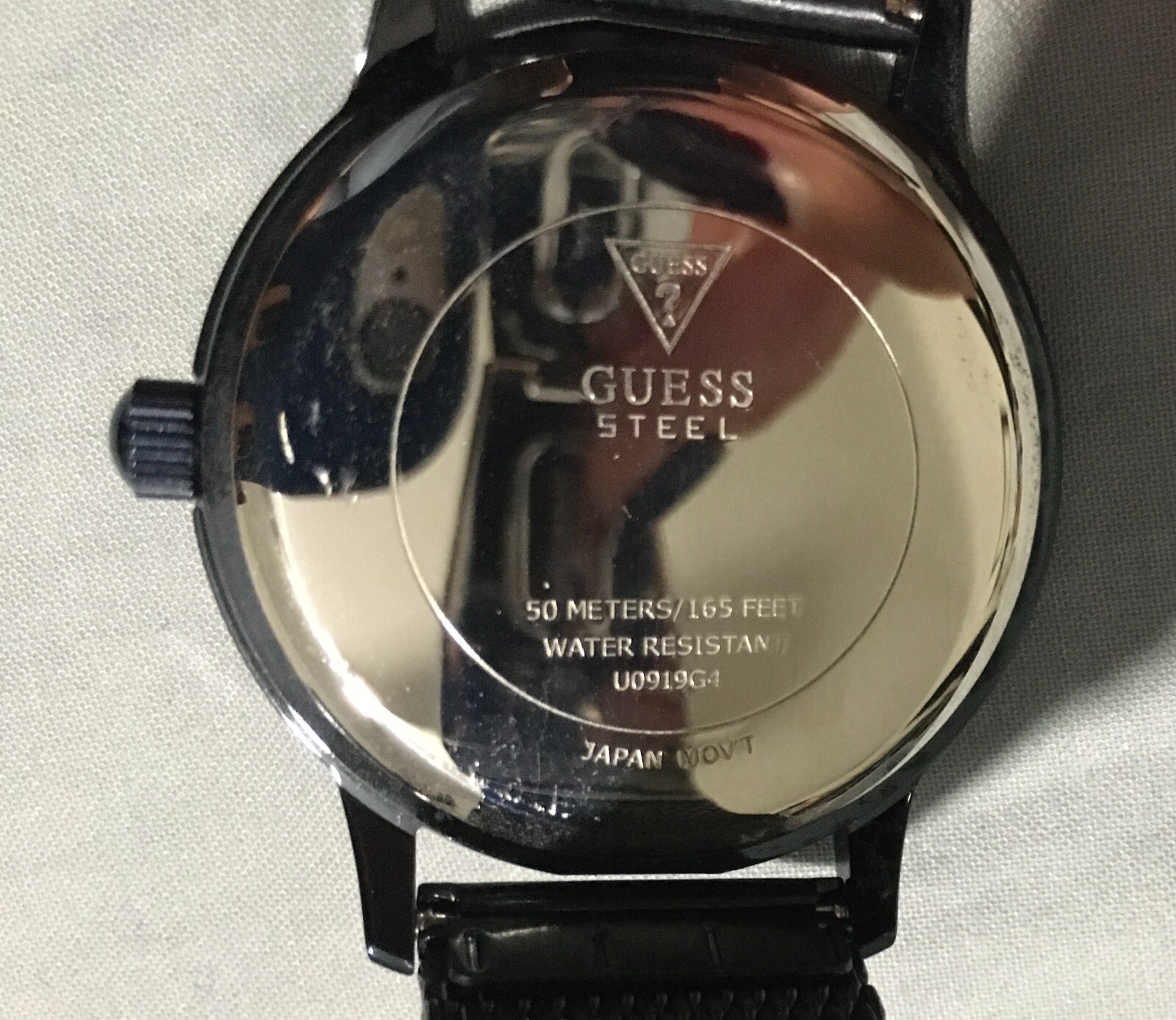 Guess Iconic Diamond Blue Dial Mesh Band Mens Watch U0919G4