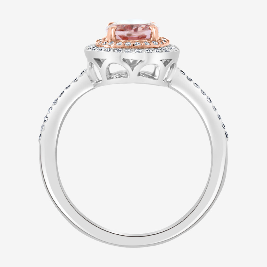 EFFY® 1/4 CT DIAMOND & 1.75 CT PINK MORGANITE 14K WHITE GOLD COCKTAIL RING
