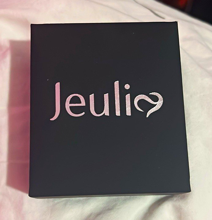 Jeulia Silver Stitch Charm Necklace Pink Heart Stone Cable Chain