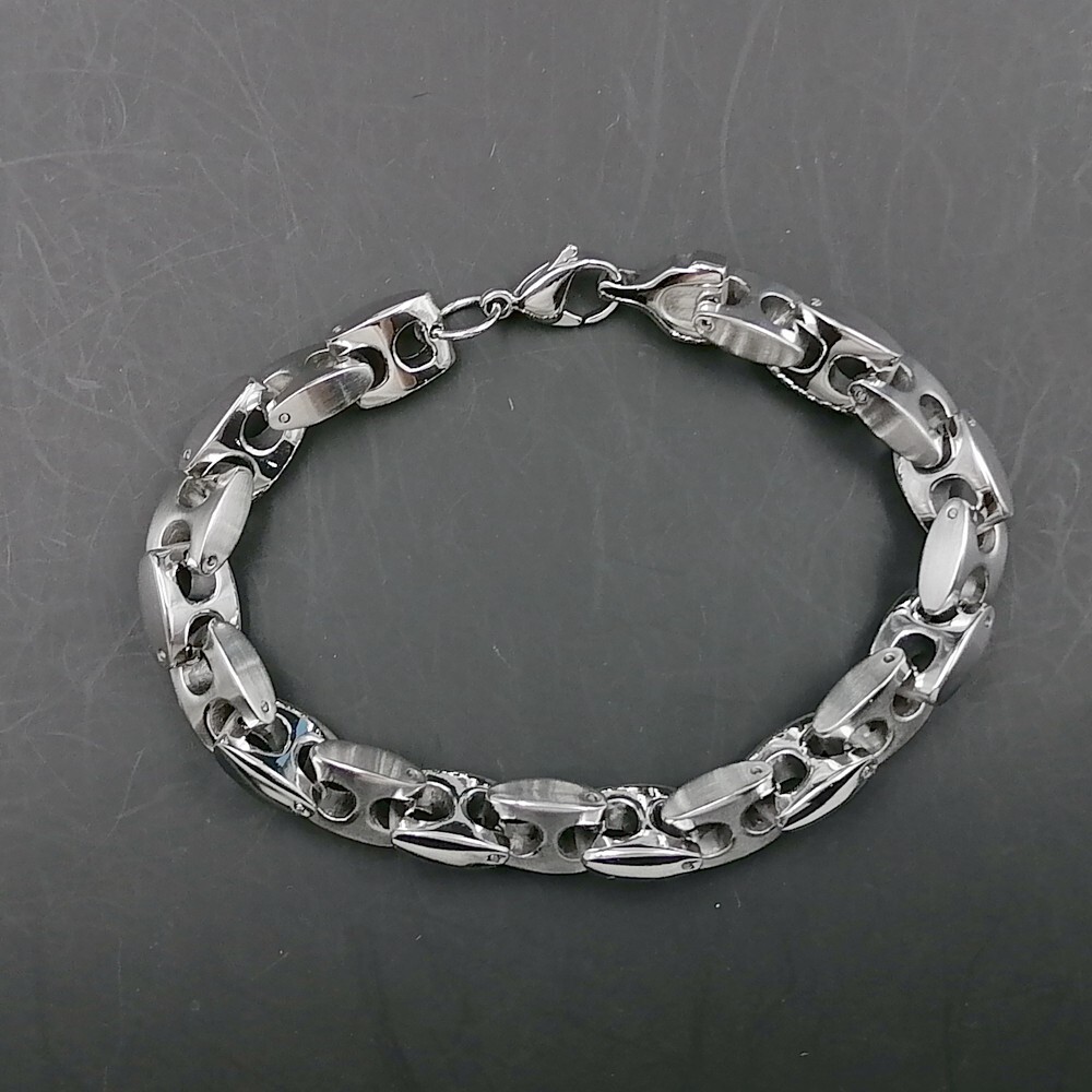 10mm 8.5inch Stainless Steel Solid Link Chain Bracelet Bangle For Mens Cool Gift