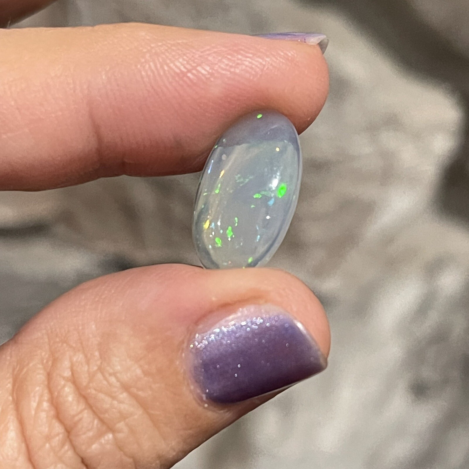 4ct 17.8c10x4.7mm Pin Fire Stardust Ethiopian Welo Opal Oval Cabochon Gem