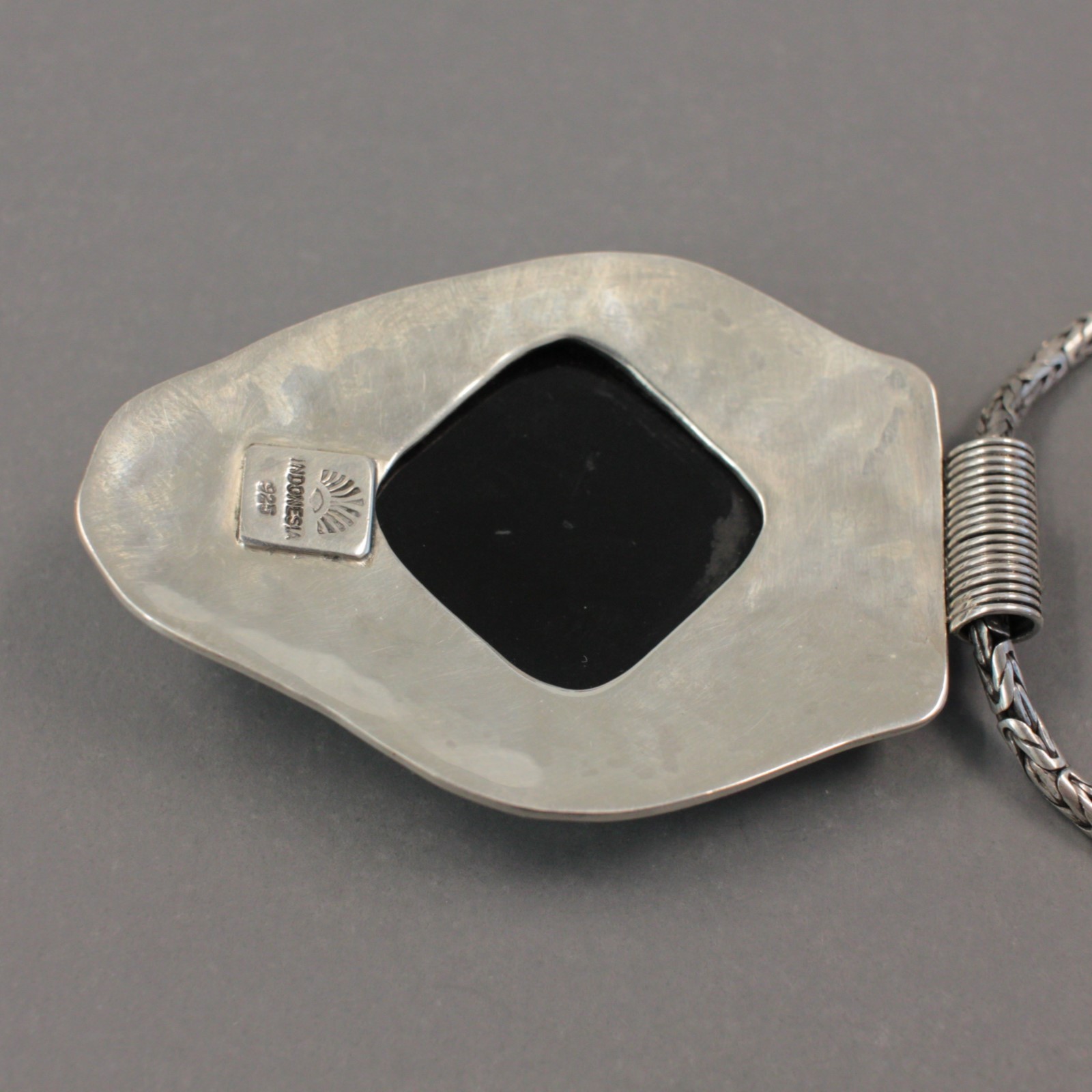 Balinesia Sterling Silver & Paua Shell Pendant with 28″ Borobudur Chain Necklace