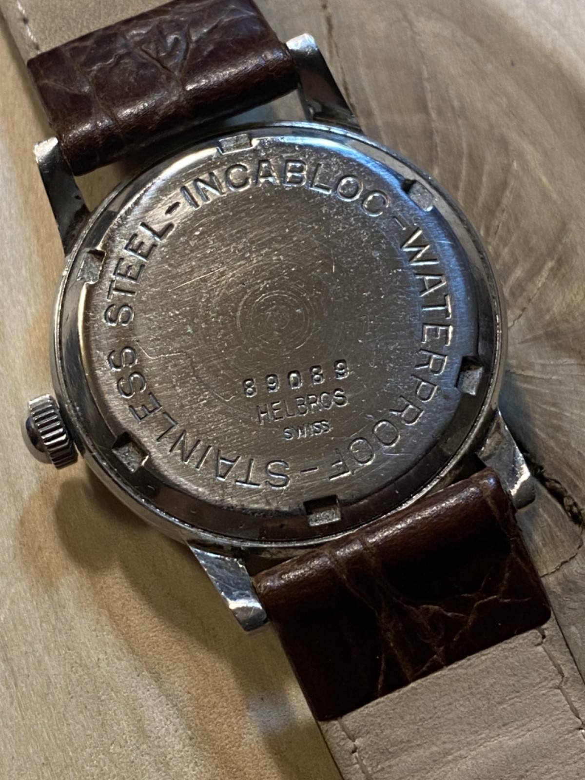 1950’s 3X Helbros ALL S.S. w/24Hr Dial- Mil. Era, Cal. 200 Timepiece & Runs!