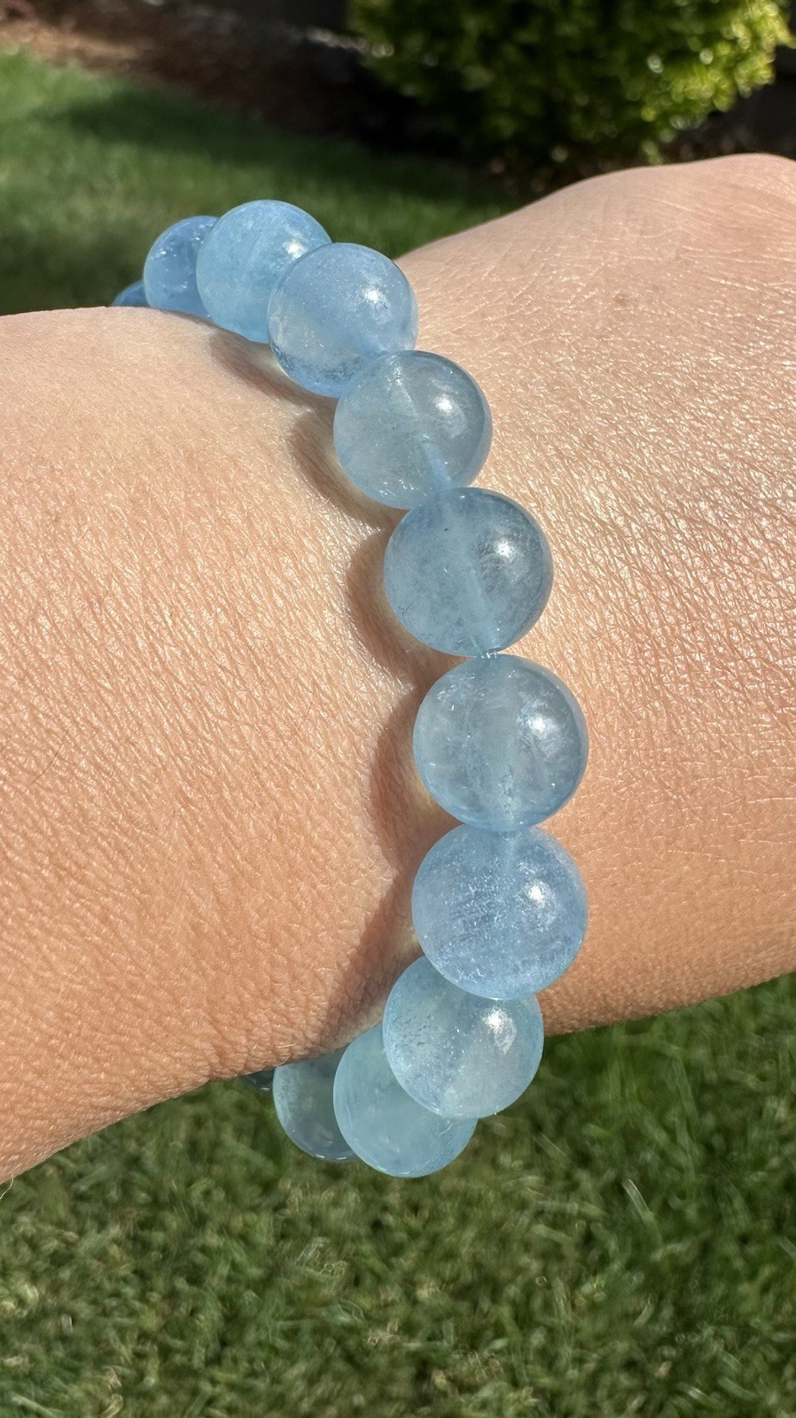 10.5-10.8mm High Quality Aquamarine Bracelet