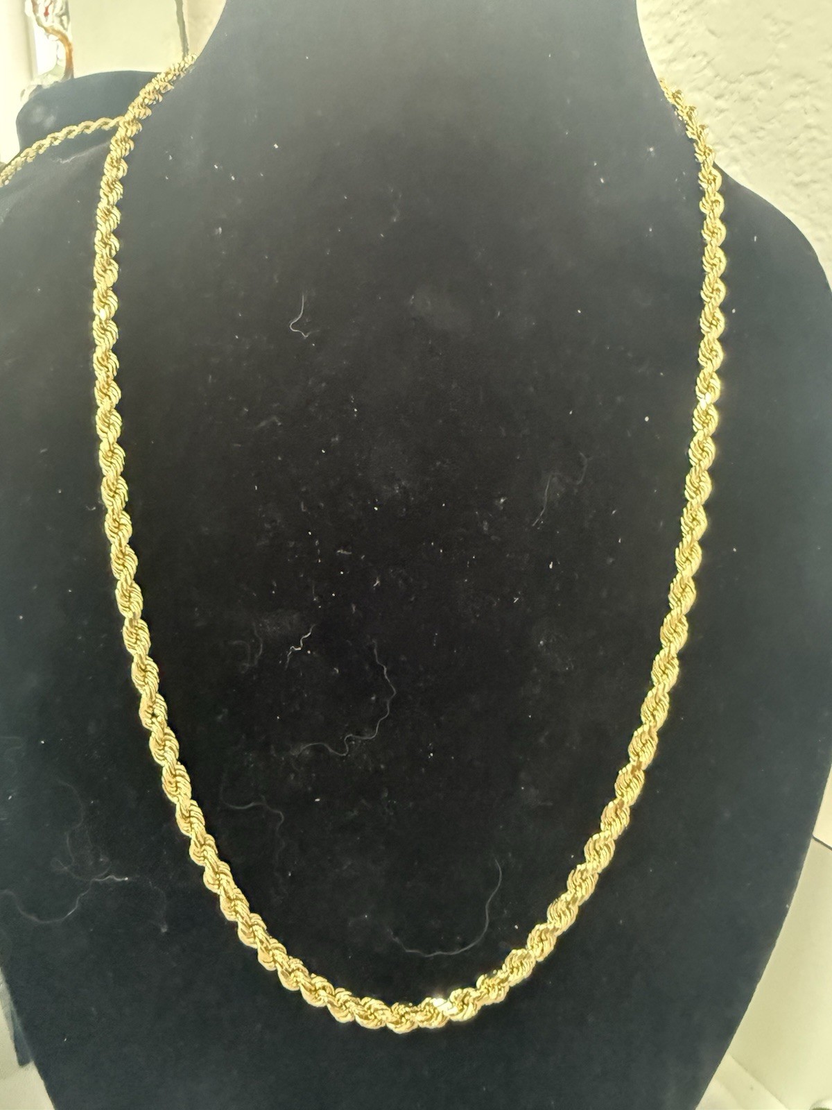 10kt Yellow Gold rope Chain Necklace 5mm 24” Inch New 12.02 Grams Stamped