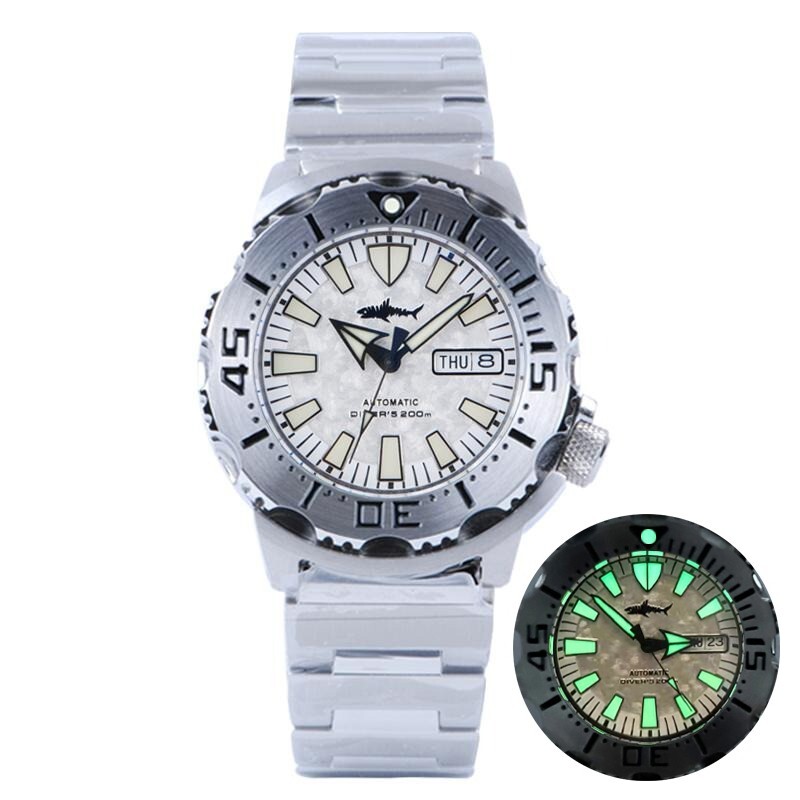 Heimdallr Sharkey Ocean Monster Diver NH36A Day Date Automatic 200M Watch C3 V2