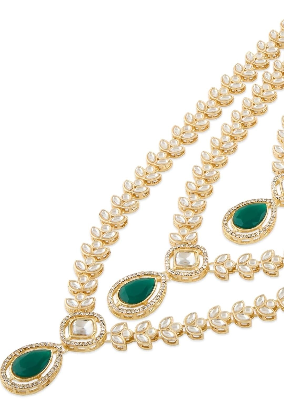 Indian bollywood gold plated created pearl and beads necklace set for women/girl