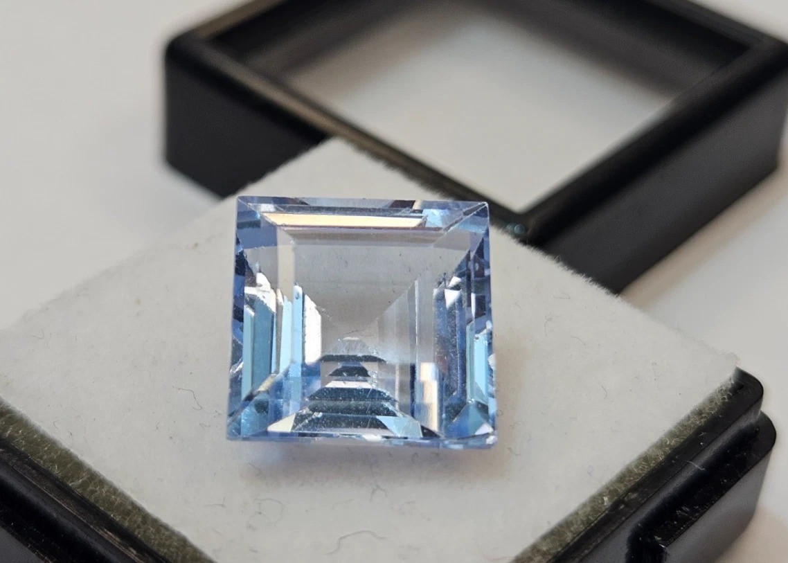 Aquamarine Blue Princess Cut 7-9 Ct Natural Loose Gemstone EGL Certified