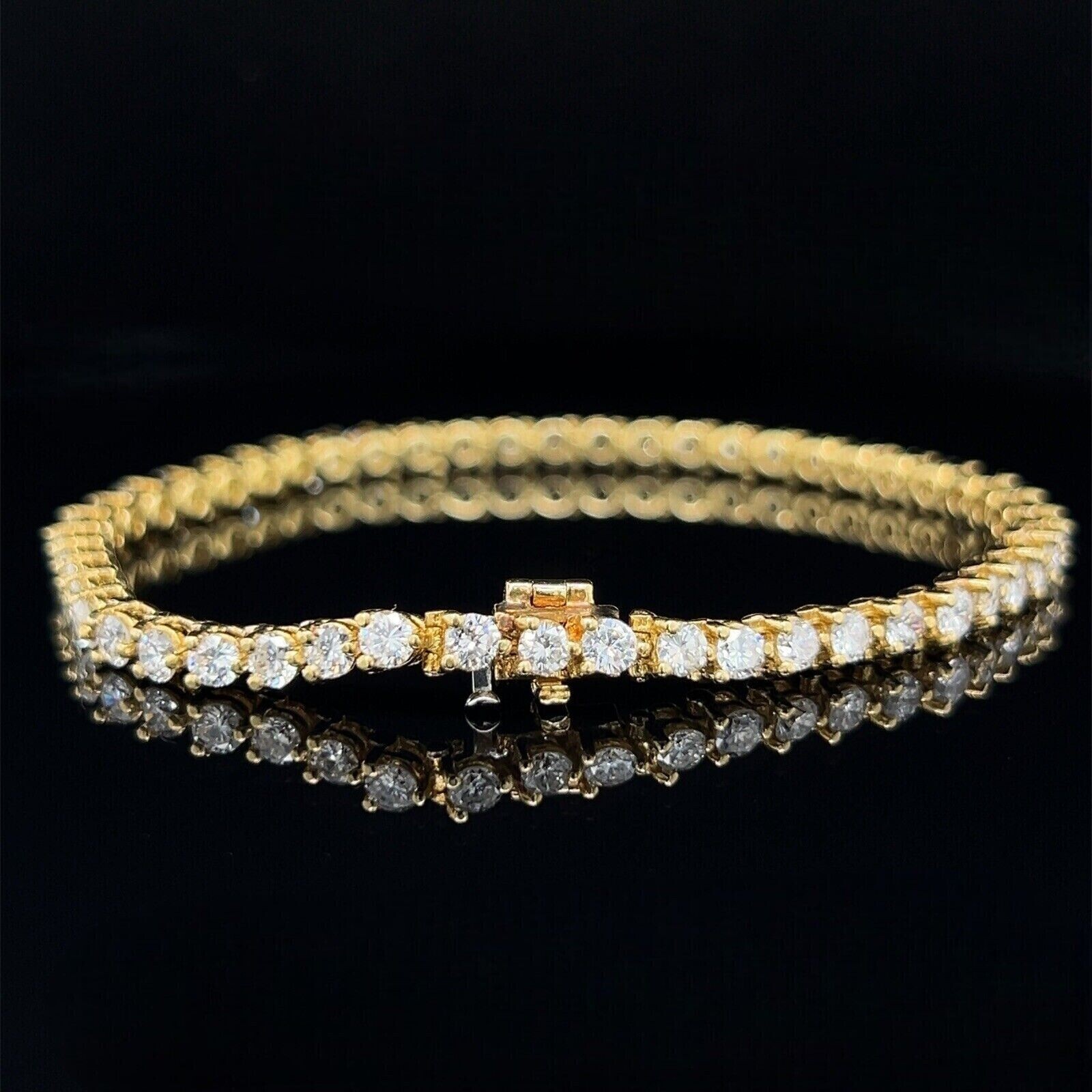 6.60Ct Round Lab Grown Diamond Martini Set Tennis Bracelet 14K Yellow Gold