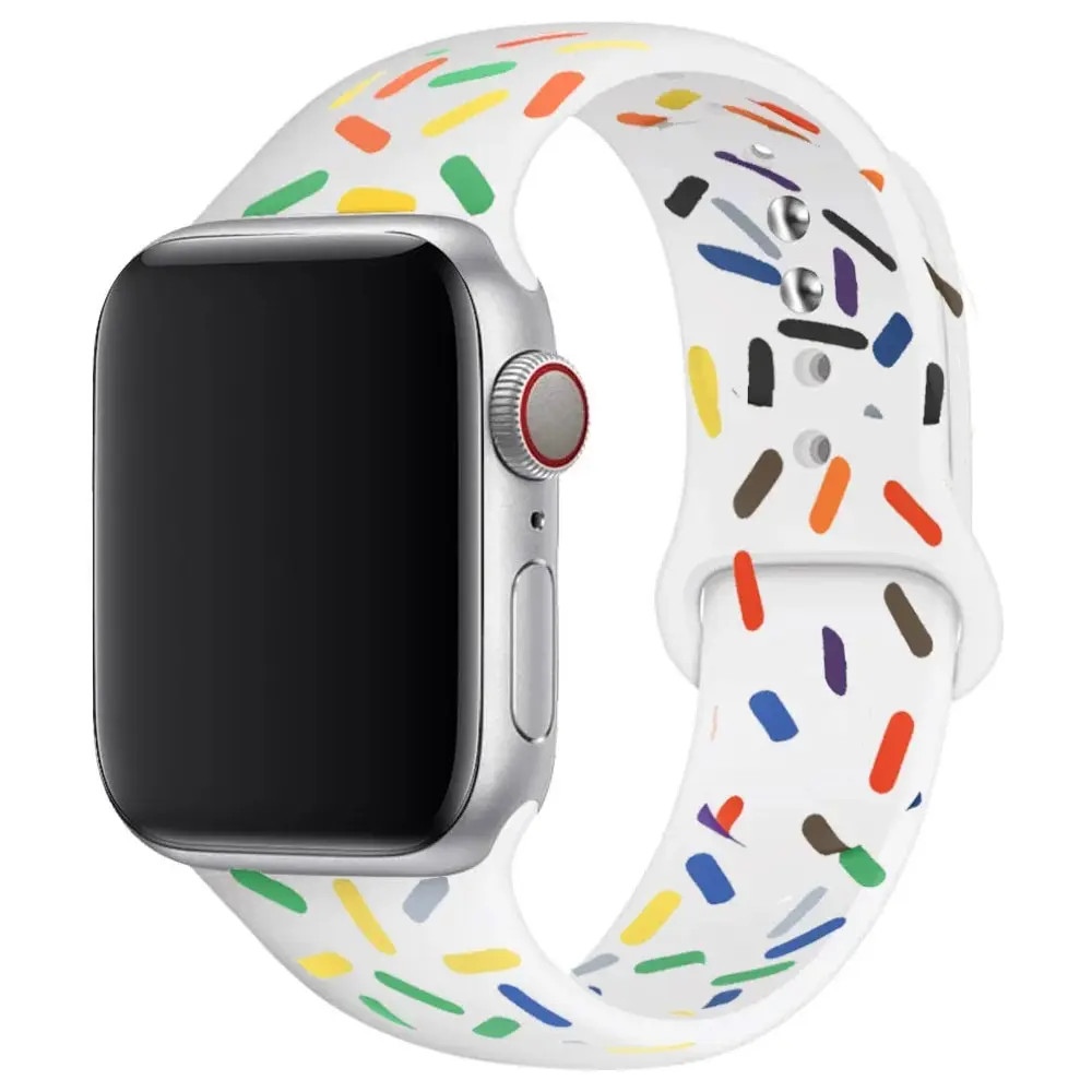 Printed Silicone Smartwatch Band for Watch 38-49mm Series Ultra 9 SE Bracelet