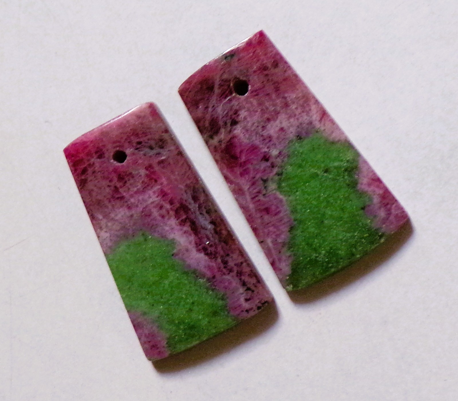 26.75 Cts Natural Ruby Zoisite Drilled Cabochon Match Pair Gemstone 24X14MM D126
