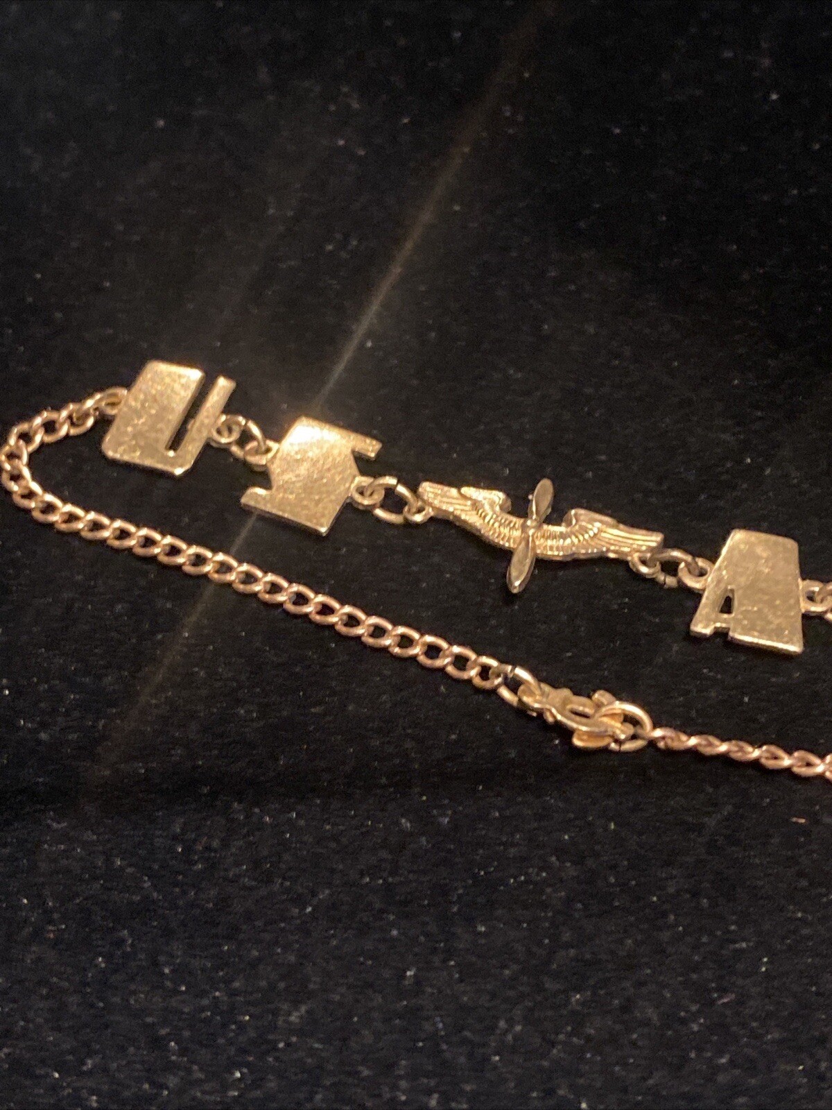 United States Armed Air Force World War 2 Bracelet Rare 10kt Gold Em Stamped