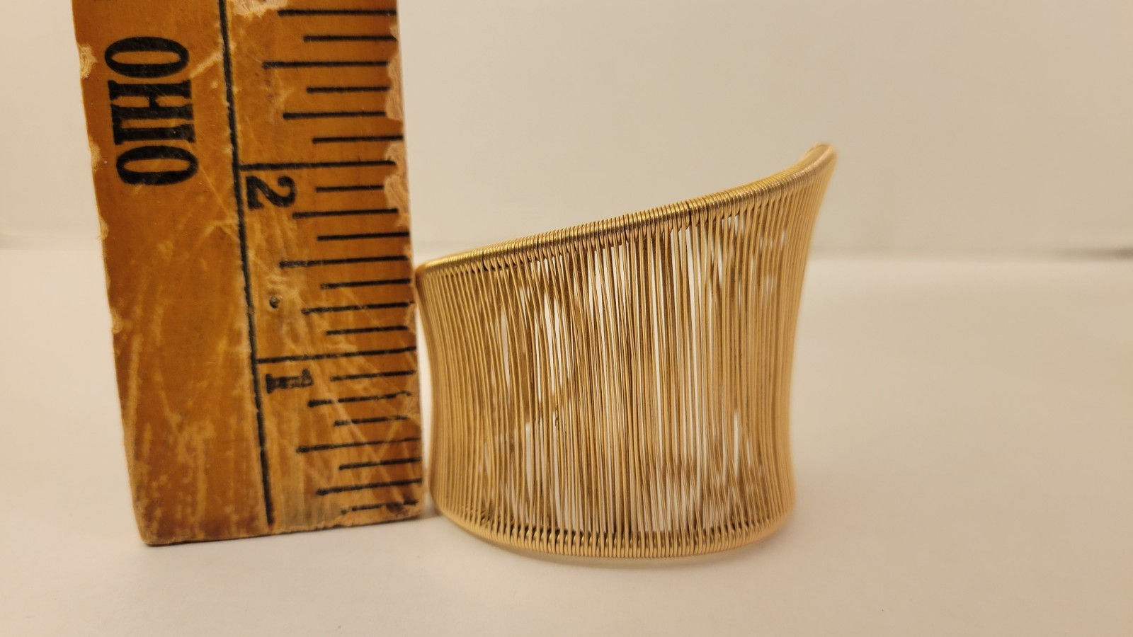 Tana Acton Cuff Bracelet 12k Gold Filled Wave Shape, Hand Crafted Adjustable