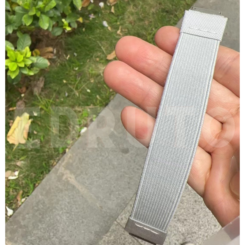 Fits Richard Mille RM67 01 02 Replacement Gray Elastic Nylon Canvas Watch Strap