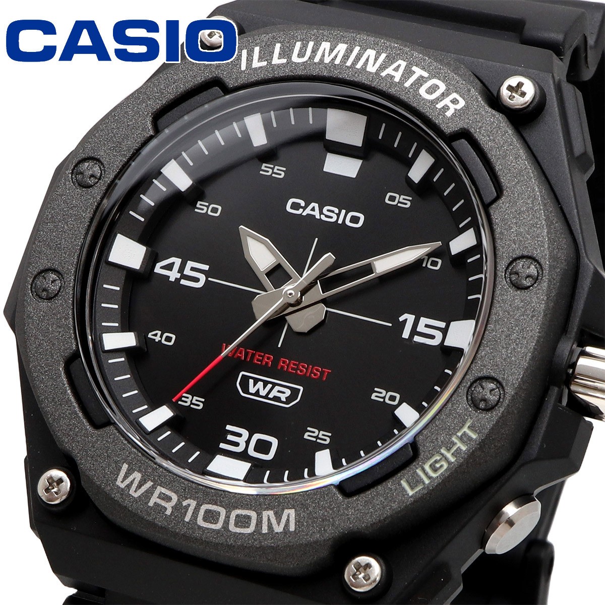 CASIO MW-620H-1AV Men’s Black Analog Quartz Watch LED 100M New