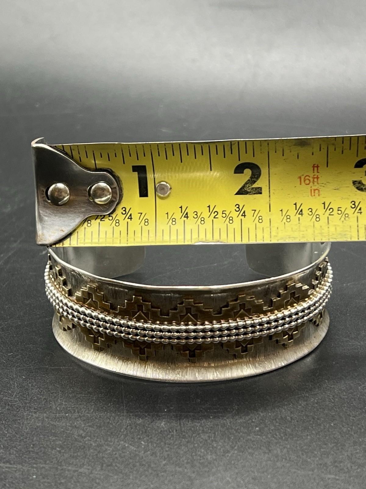 Vintage Lloyd Becenti (BCT) Sterling Silver/Brass Navajo SW Cuff Bracelet