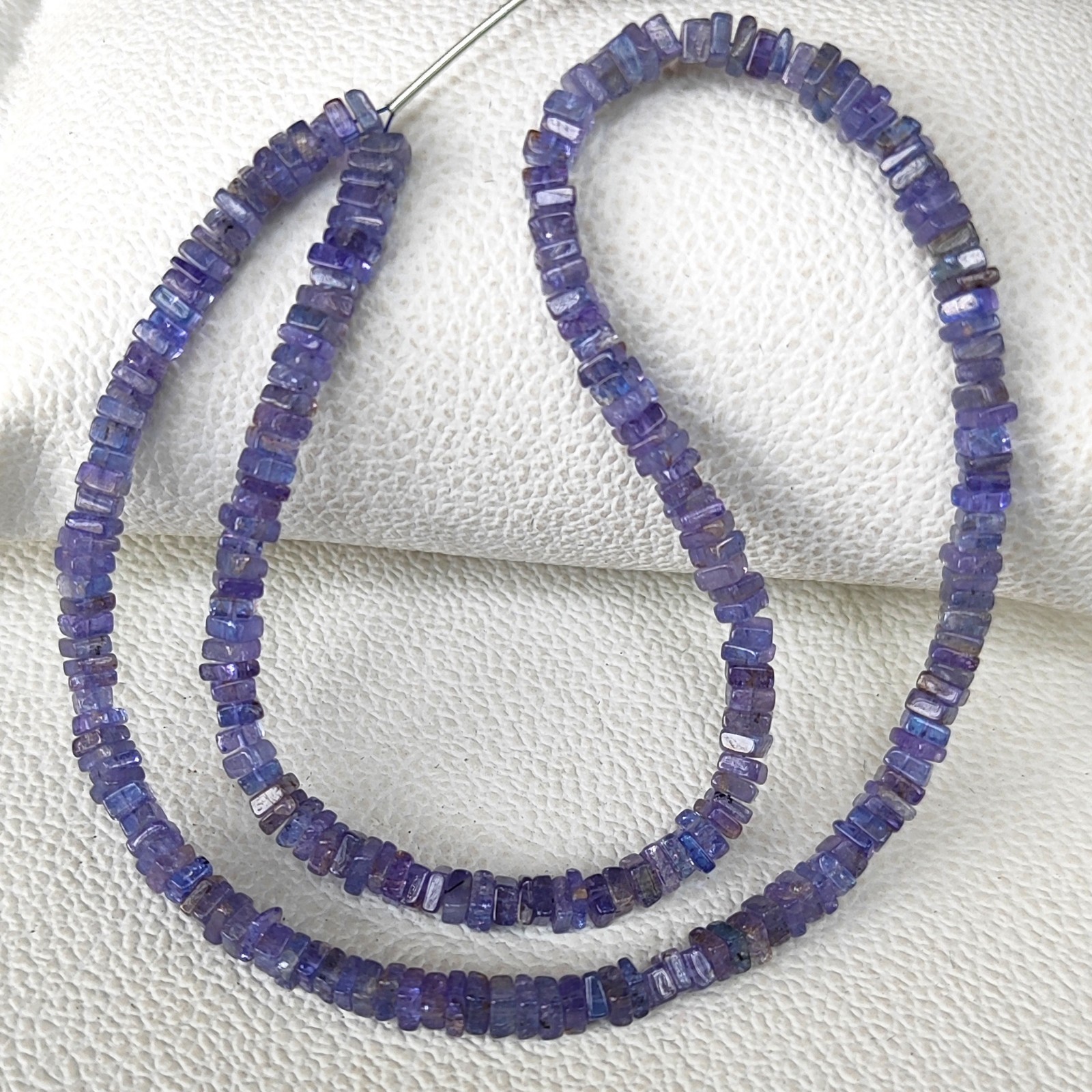 Tanzanite Gemstone Beads 4mm Smooth Heishi Square Spacer 16″ Strand Tanzania