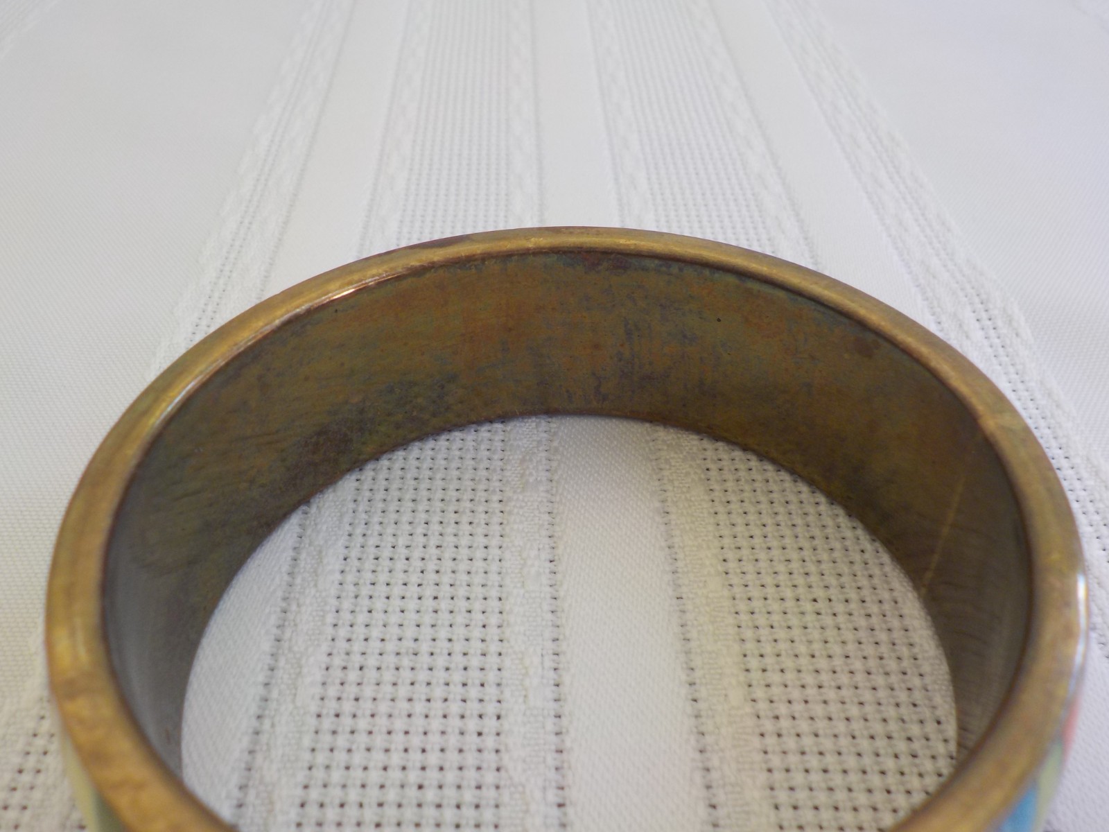 Wood & Dyed Unknown Bangle Bracelet Total 3 Metal Striped Multi Color Variety