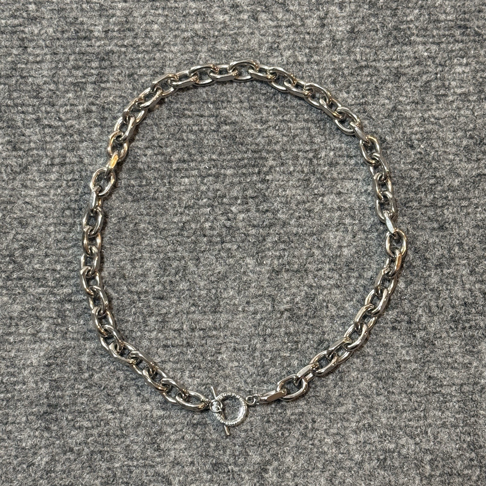RGMNT Necklace Mens 18 in Toggle Love Chain Stainless Steel Silver 10mm RG177