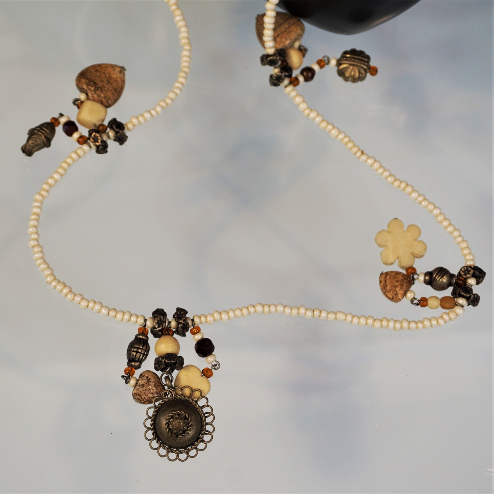 Iris Lane Necklace 1980s Designer Signed One of a Kind Vintage Beach Boho