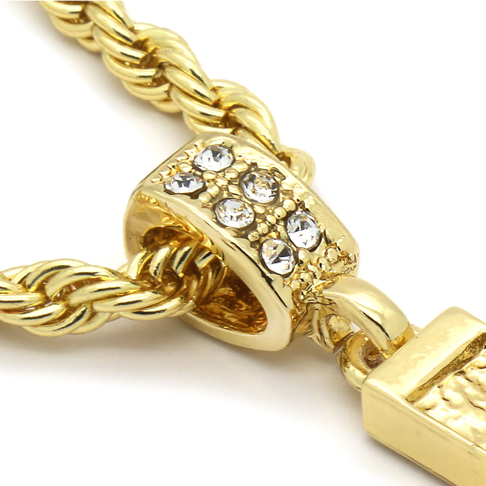 Men’s 14K Gold Plated Lion Hip-Hop 4mm/24″ Rope Chain With pendant