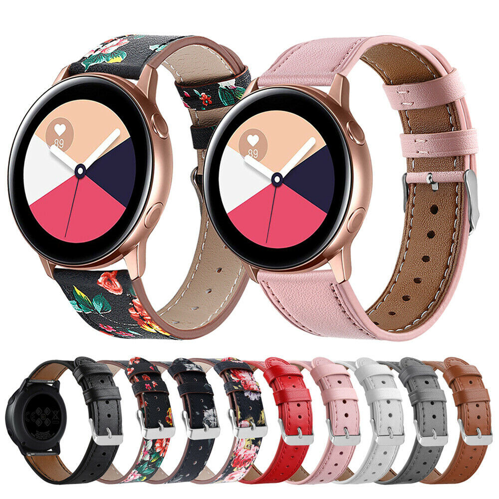 Genuine Leather Band Strap For Samsung Galaxy Active 2 40 42 44mm / Watch 3 41mm