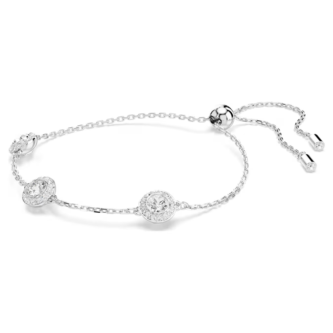Una Angelic Bracelet Round cut, Double-sided motifs,White,Rhodium-plated