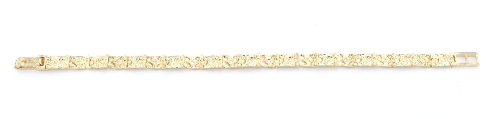 10k Yellow Gold Solid Handmade Nugget Bracelet Adjustable 8-8.5″ 7mm 15.1 grams