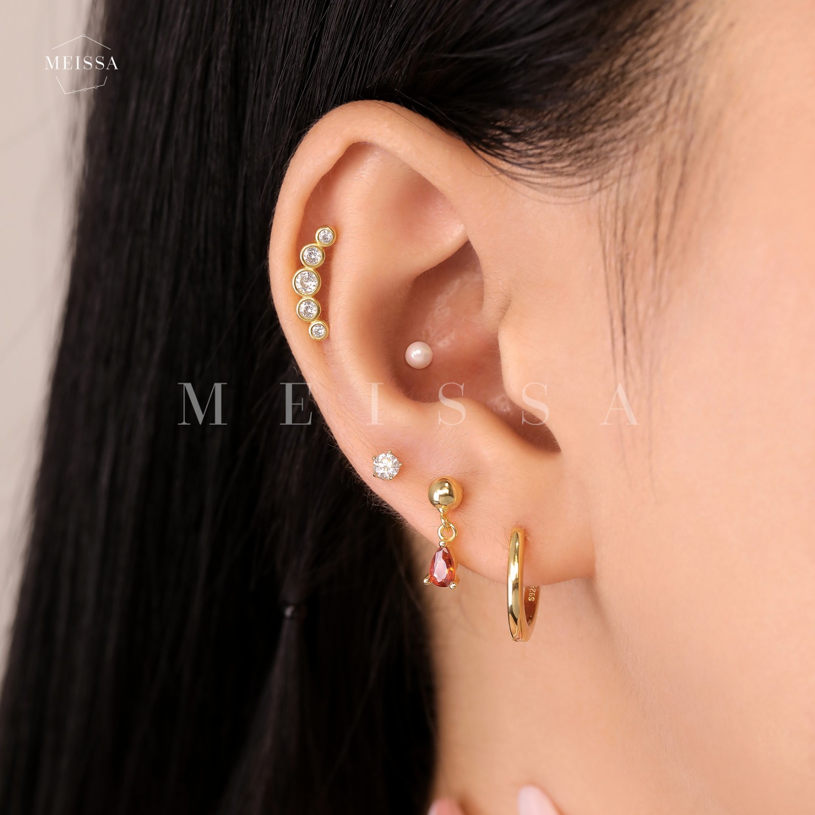 Meissa Birthstone Earrings for Women Girls Baby Screw Back Diamond Earrings Gift